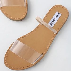 Steve Madden elastic clear plastic sandal